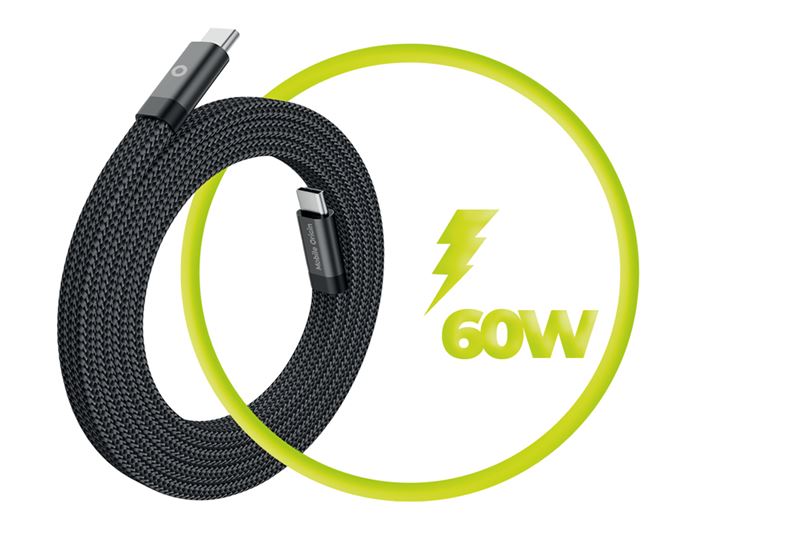 Cablu magnetic Flat Mobile Origin USB-C la USB-C 1m, negru (iPhone 17 Pro Max, MCF-USBC-1M-BLK) by www.silkase.ro
